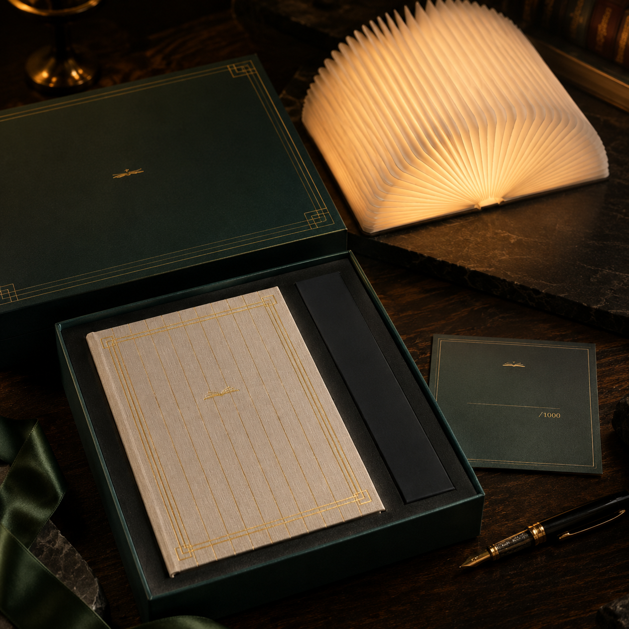 The Classic lamp resting on a bedside table